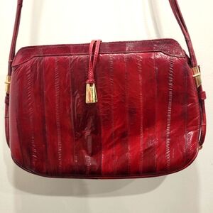 Vintage Eel Skin Purse Burgundy